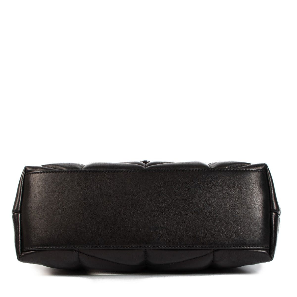 Sac bandoulière Saint Laurent Puffer petit format en cuir d'agneau matelassé noir