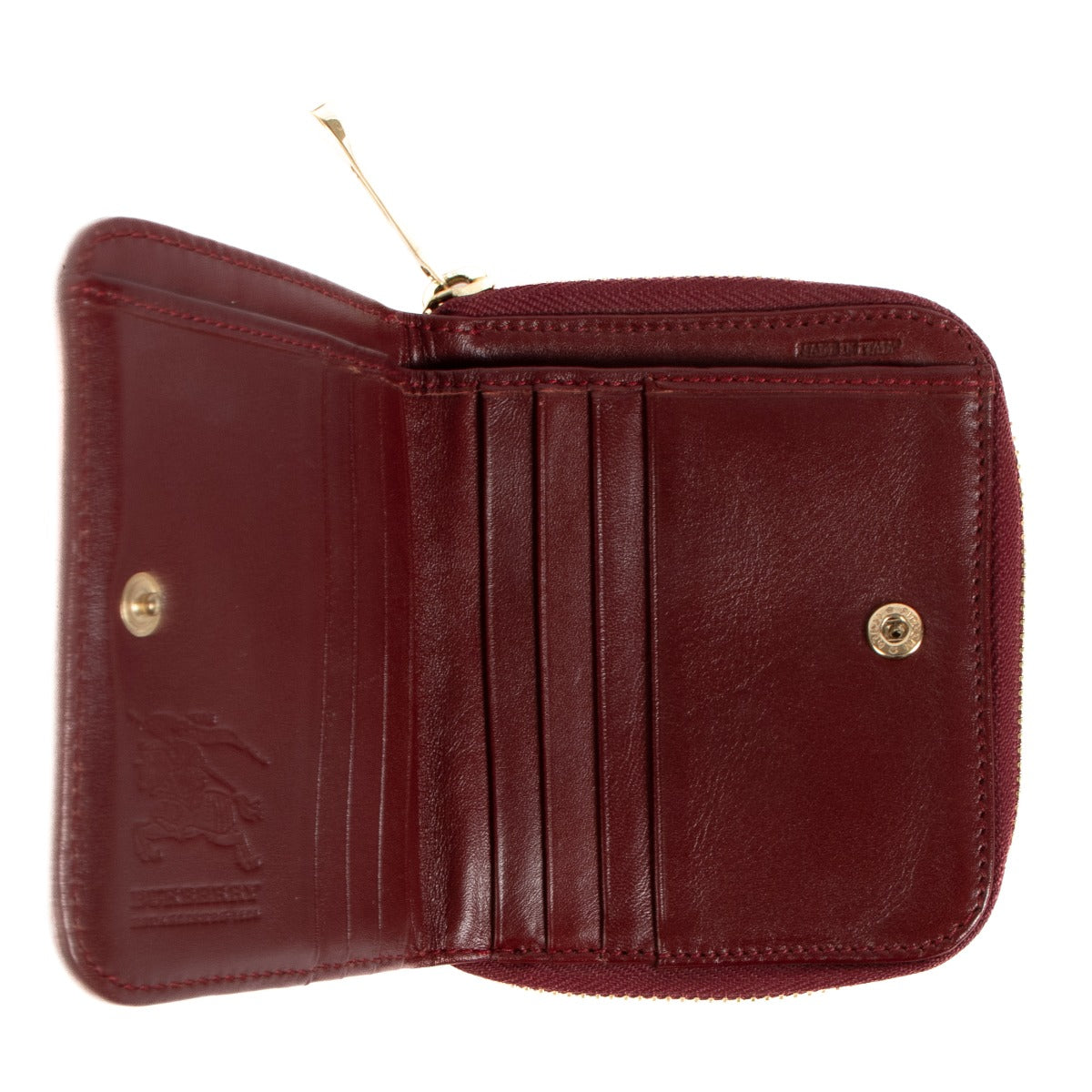 Portefeuille Burberry en cuir verni rouge