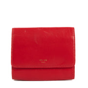 Shop safe online at Labellov in Antwerp, Brussels and Knokke this 100% authentic second hand Celine Red Small Compact Wallet