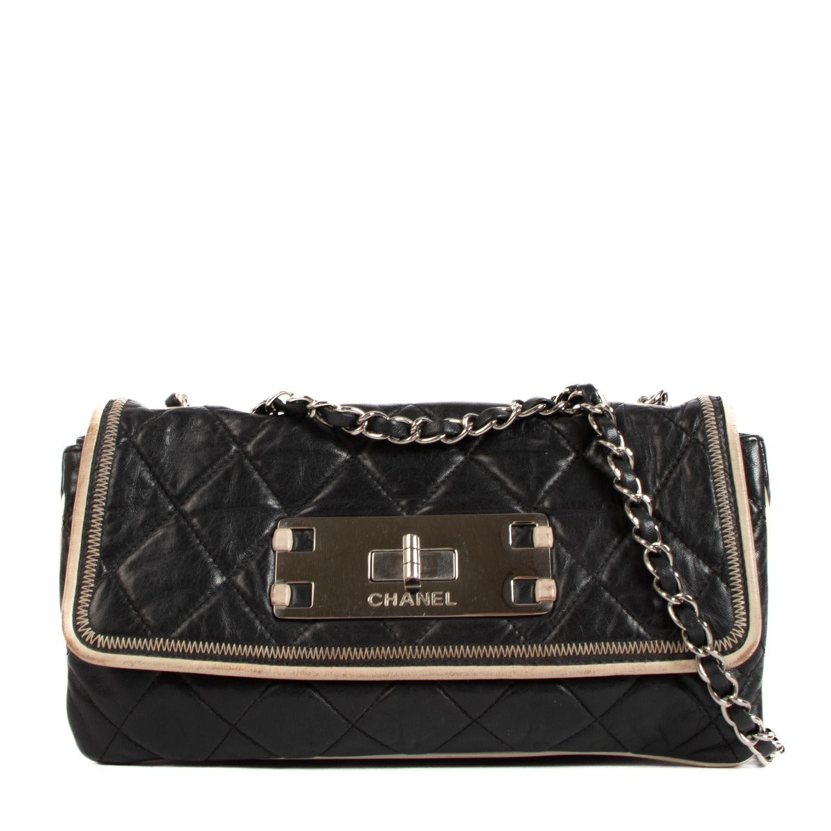 Chanel Black East West Mademoiselle Flap Bag