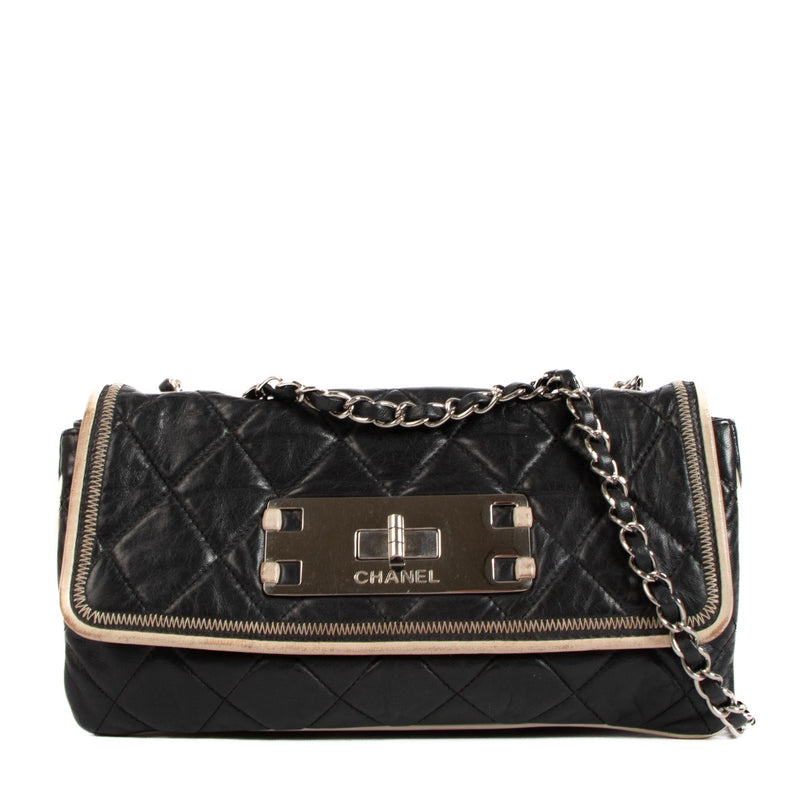 Chanel Black East West Mademoiselle Flap Bag