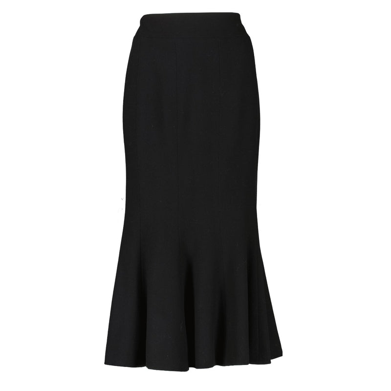 Chanel 93A Zwarte Wollen Maxi-rok - Maat 42