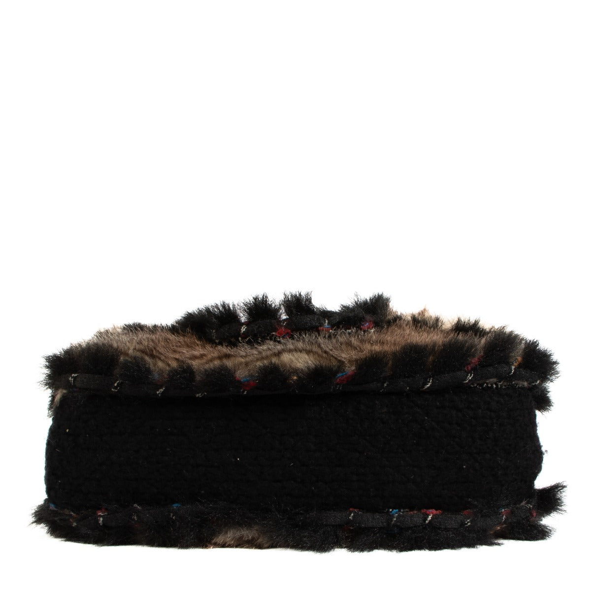 Shop safe online at Labellov in Antwerp, Brussels and Knokke this 100% authentic second hand Chanel Rare Fantasy Faux Fur and Wool Maxi Classic Flap Bag