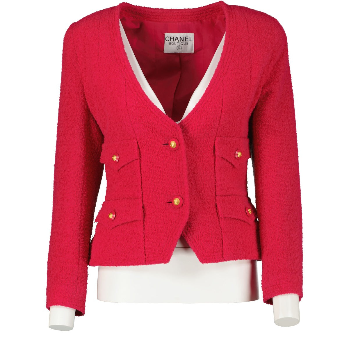 Chanel Vintage Fuchsia Tweed Jacket