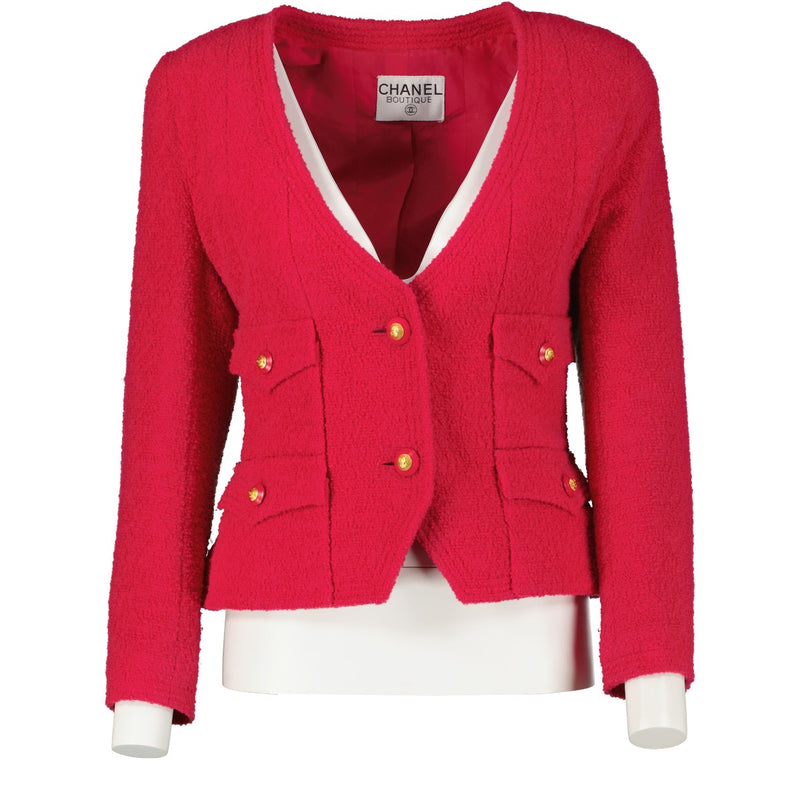 Chanel Vintage Fuchsia Tweed Jack