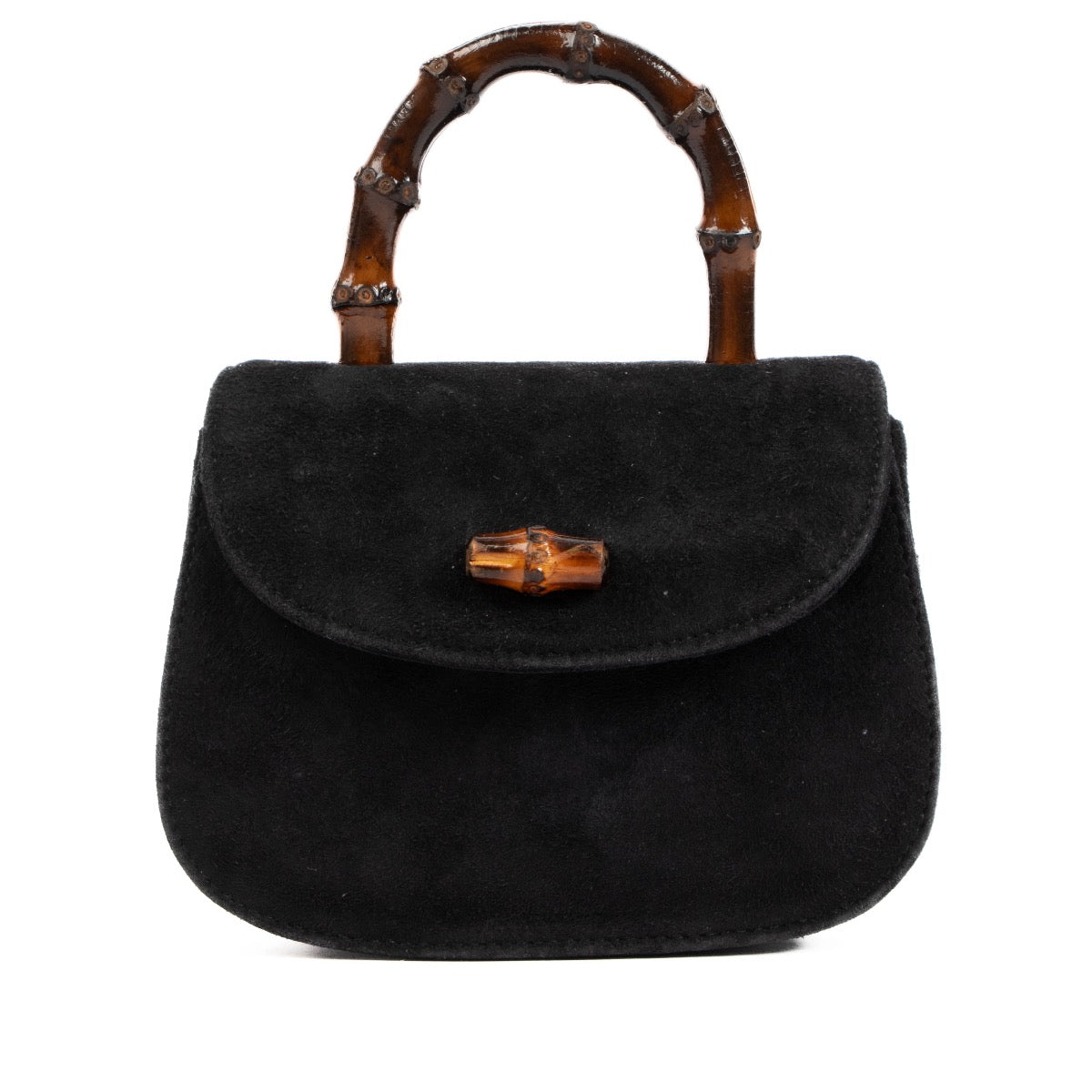 Shop 100% authentic second-hand Gucci Black Suede Micro 1947 Bamboo Crossbody Bag on Labellov.com