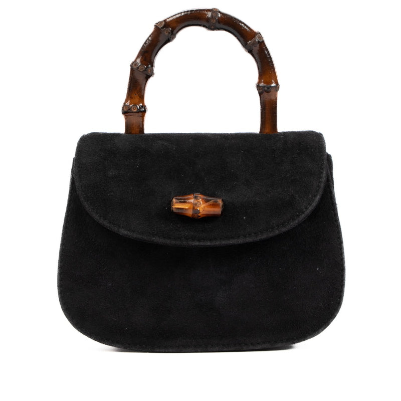 Shop 100% authentic second-hand Gucci Black Suede Micro 1947 Bamboo Crossbody Bag on Labellov.com