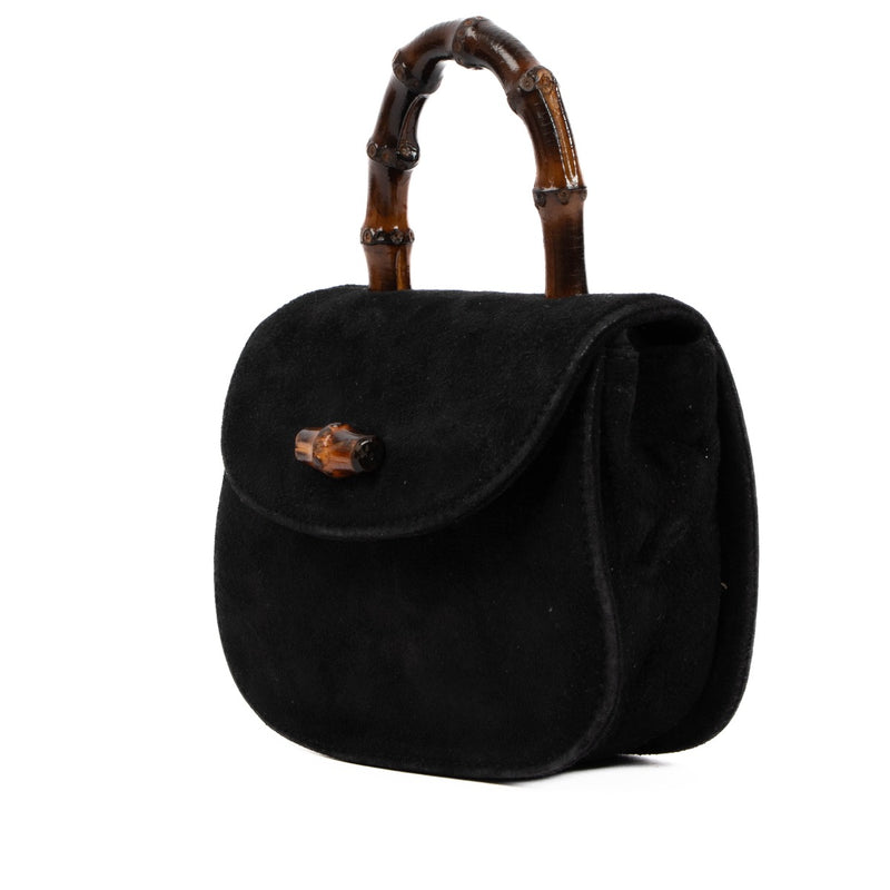 Shop 100% authentic second-hand Gucci Black Suede Micro 1947 Bamboo Crossbody Bag on Labellov.com