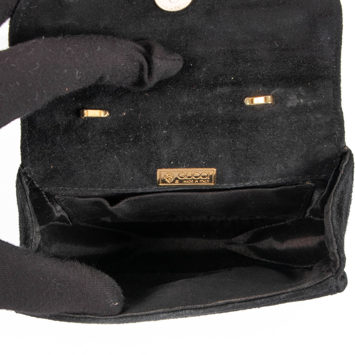 Shop 100% authentic second-hand Gucci Black Suede Micro 1947 Bamboo Crossbody Bag on Labellov.com