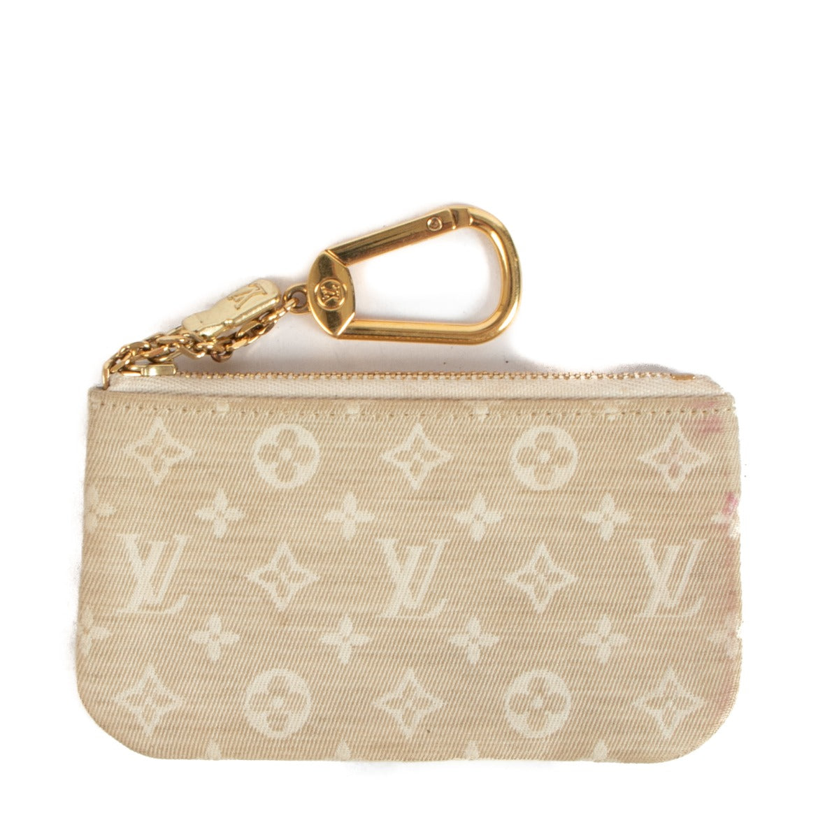 Shop safe online at Labellov in Antwerp, Brussels and Knokke this 100% authentic second hand Louis Vuitton Beige Mini Lin Key Pouch Wallet