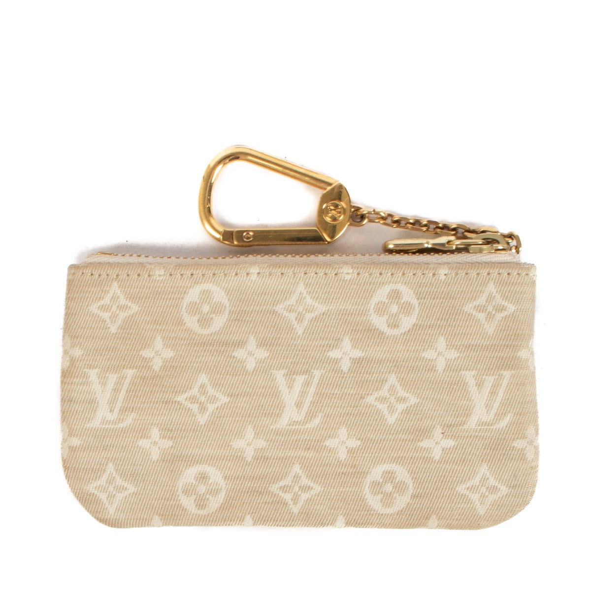 Shop safe online at Labellov in Antwerp, Brussels and Knokke this 100% authentic second hand Louis Vuitton Beige Mini Lin Key Pouch Wallet