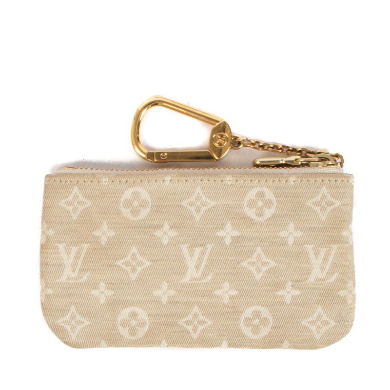 Shop safe online at Labellov in Antwerp, Brussels and Knokke this 100% authentic second hand Louis Vuitton Beige Mini Lin Key Pouch Wallet