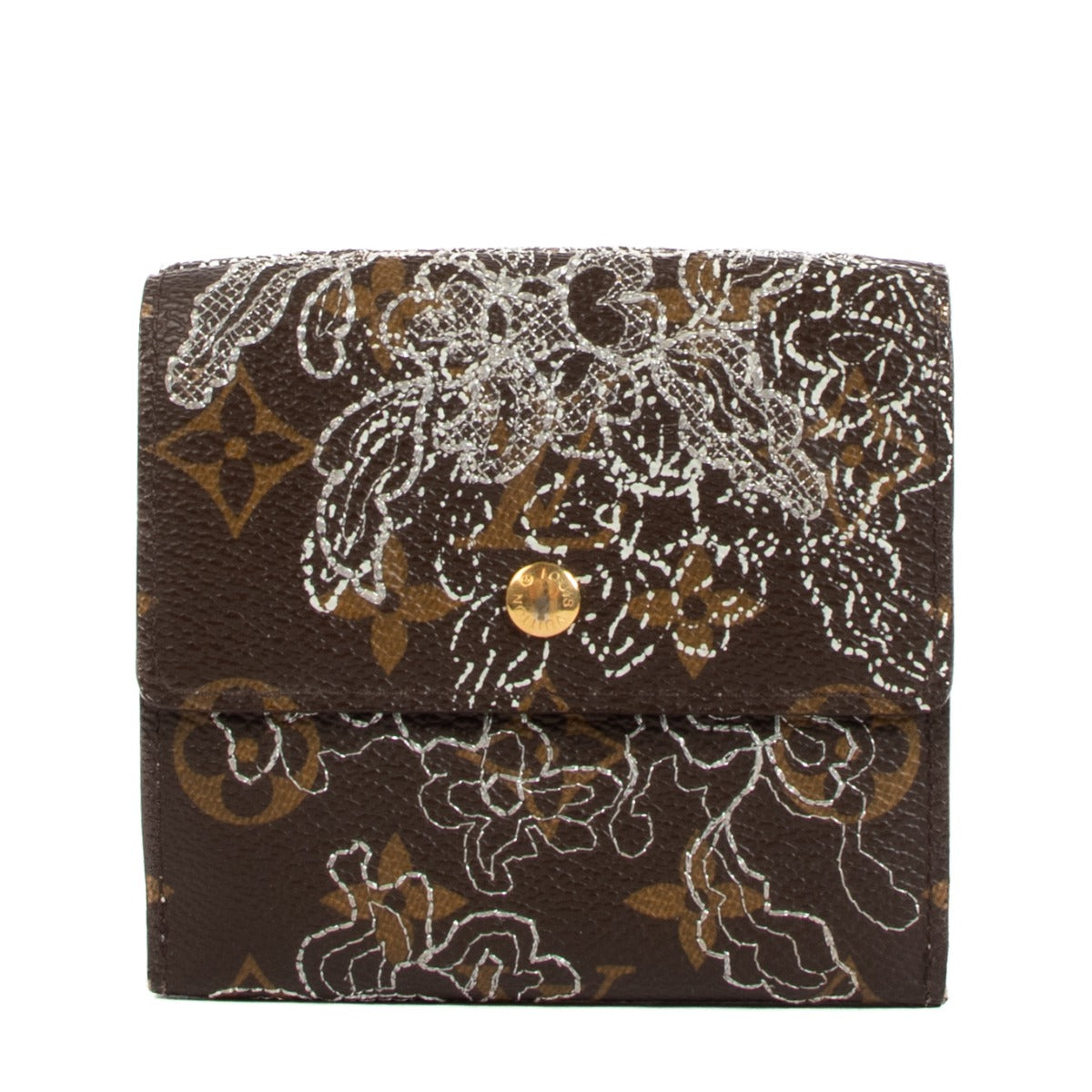 Shop safe online at Labellov in Antwerp, Brussels and Knokke this 100% authentic second hand Louis Vuitton Elise Lace Dentelle Monogram Wallet
