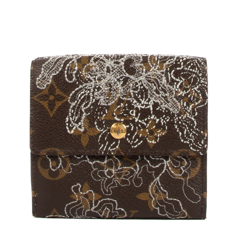 Shop safe online at Labellov in Antwerp, Brussels and Knokke this 100% authentic second hand Louis Vuitton Elise Lace Dentelle Monogram Wallet