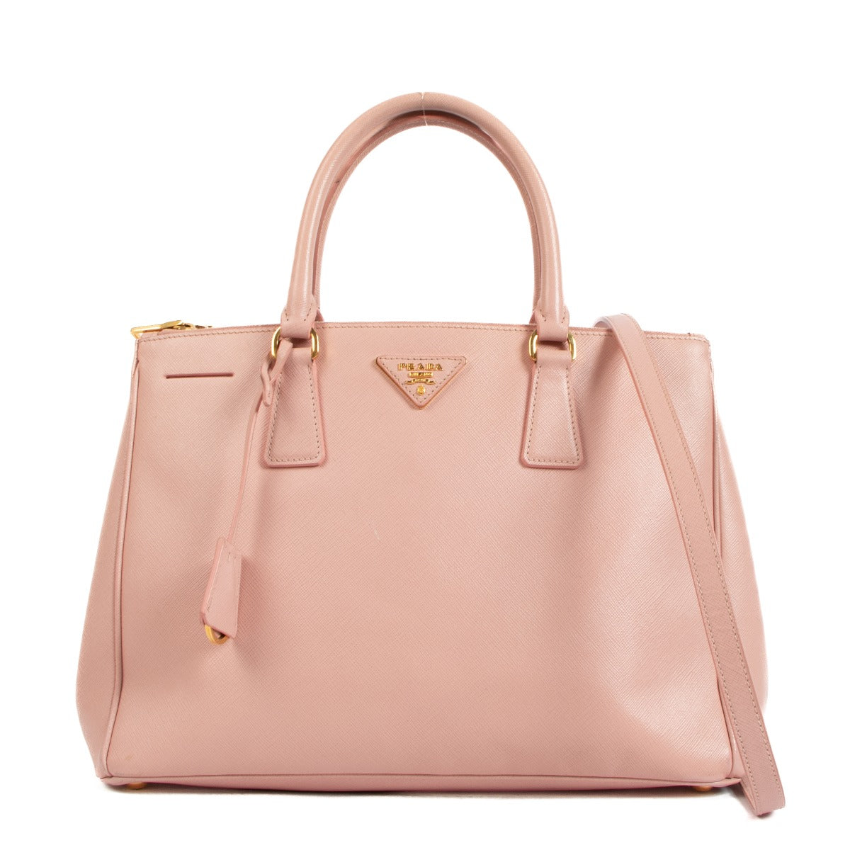 Shop safe online at Labellov in Antwerp, Brussel and Knokke this 100% authentic second hand Prada Pink Large Galleria Saffiano Leather Bag