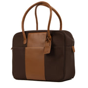 Shop 100% authentic second-hand Delvaux Brown Airess Shoulder Bag Canvas + Toiletry Case on Labellov.com