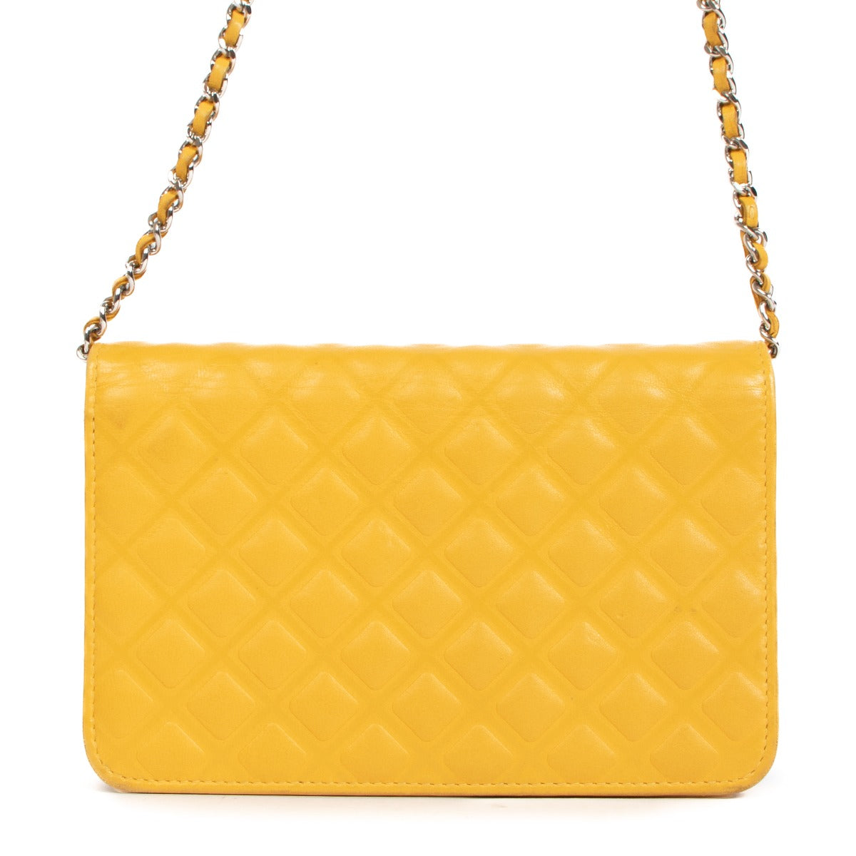 Chanel CC Yellow Calfskin Wallet On Chain