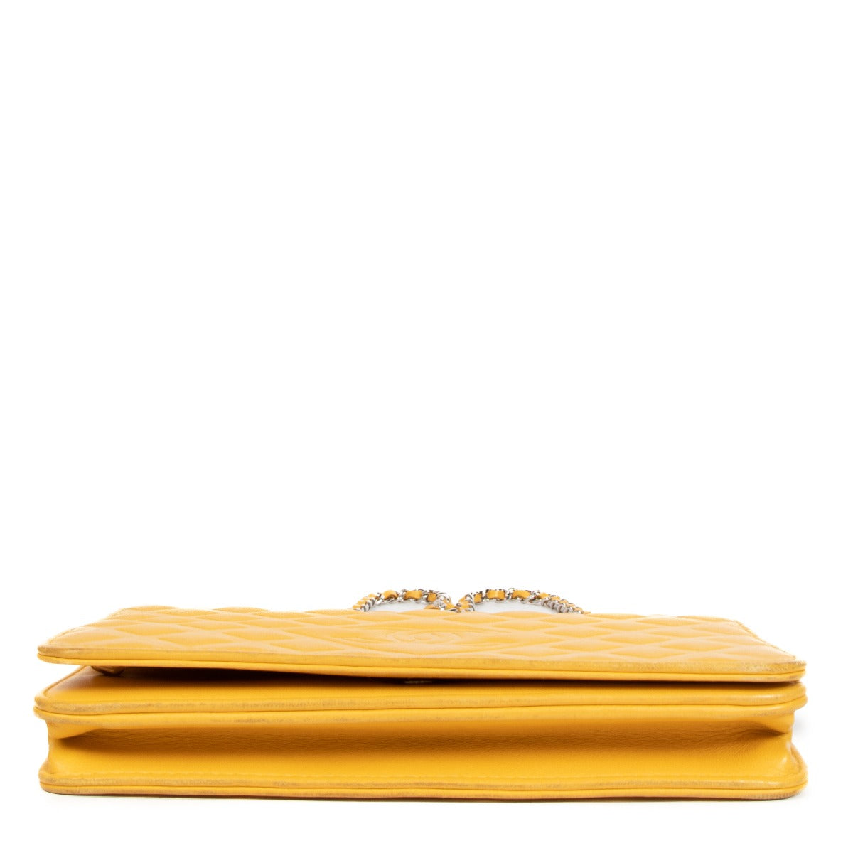 Chanel CC Yellow Calfskin Wallet On Chain