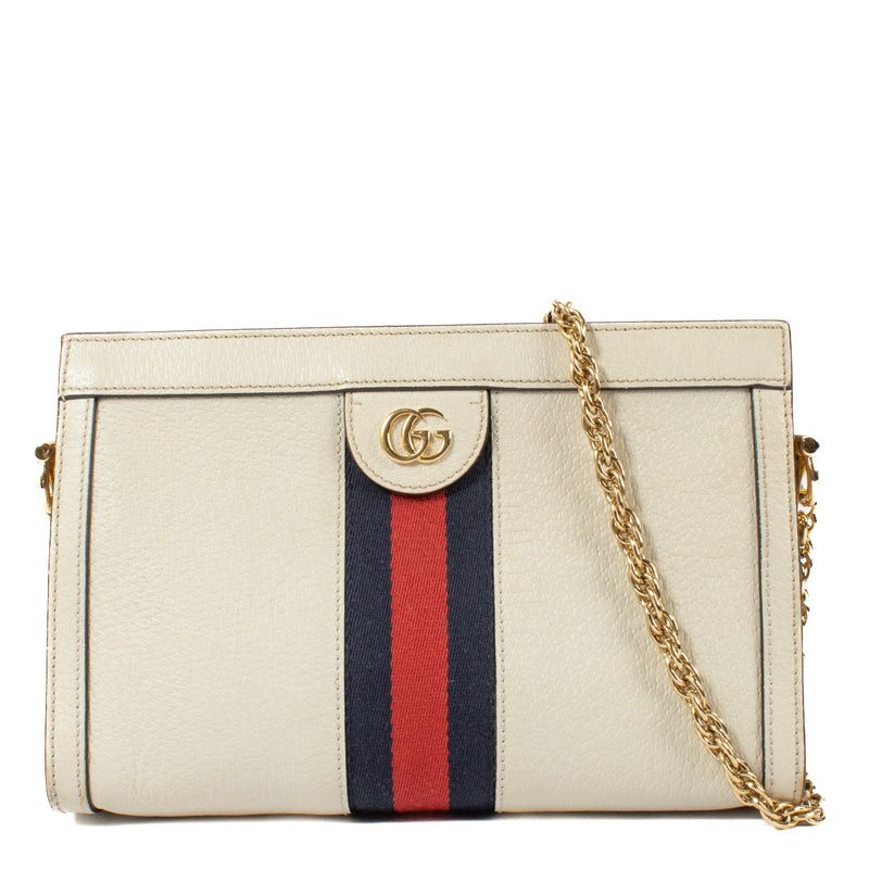 shop 100% authentic second hand Gucci White Leather Ophidia Chain Bag on Labellov.com