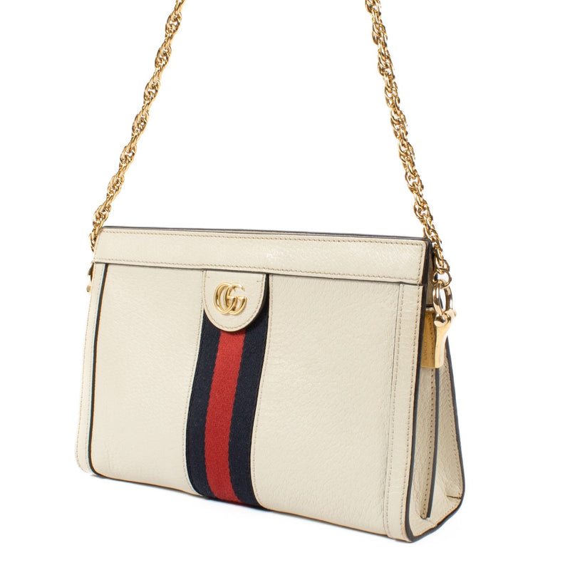 shop 100% authentic second hand Gucci White Leather Ophidia Chain Bag on Labellov.com