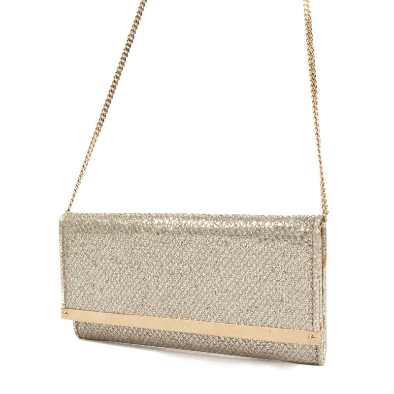 Shop safe online at Labellov in Antwerp, Brussels and Knokke these 100% authentic second hand Jimmy Choo Milla Glitter Clutch