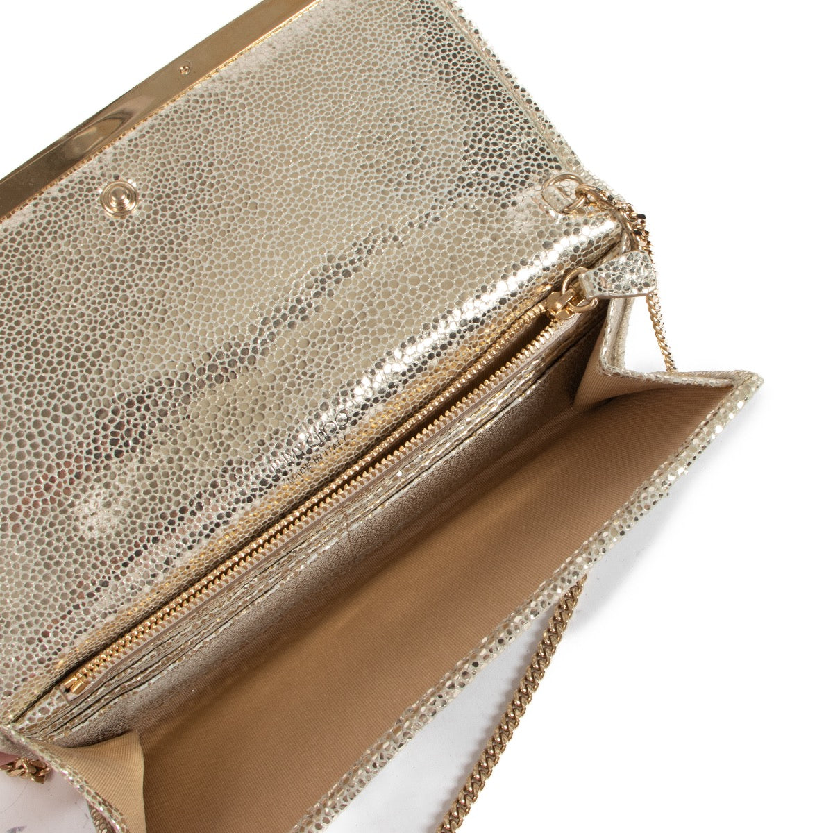 Shop safe online at Labellov in Antwerp, Brussels and Knokke these 100% authentic second hand Jimmy Choo Milla Glitter Clutch