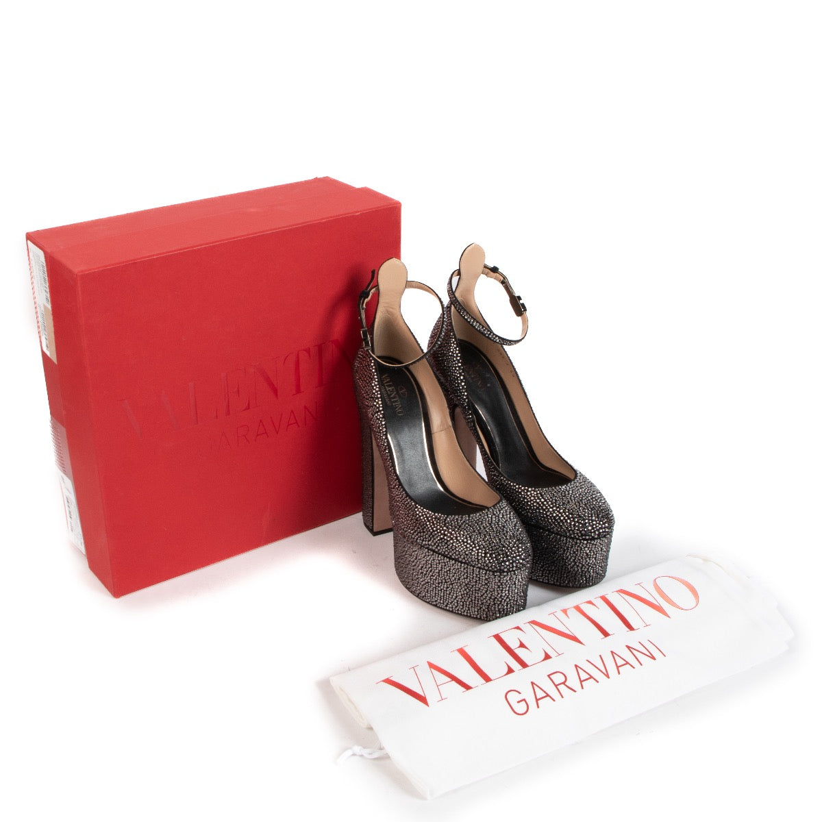 Shop 100% authentic Valentino Garavani Black Tan-Go Pumps Strass - Size 40 on Labellov.com