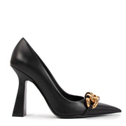 shop authentic second hand Versace Medusa Embellished Black Chain Pumps - Size 39 on Labellov.com