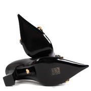 shop authentic second hand Versace Medusa Embellished Black Chain Pumps - Size 39 on Labellov.com