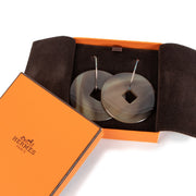 shop 100% authentic second hand Hermès Brown Ebene Hoop Earrings on Labellov.com