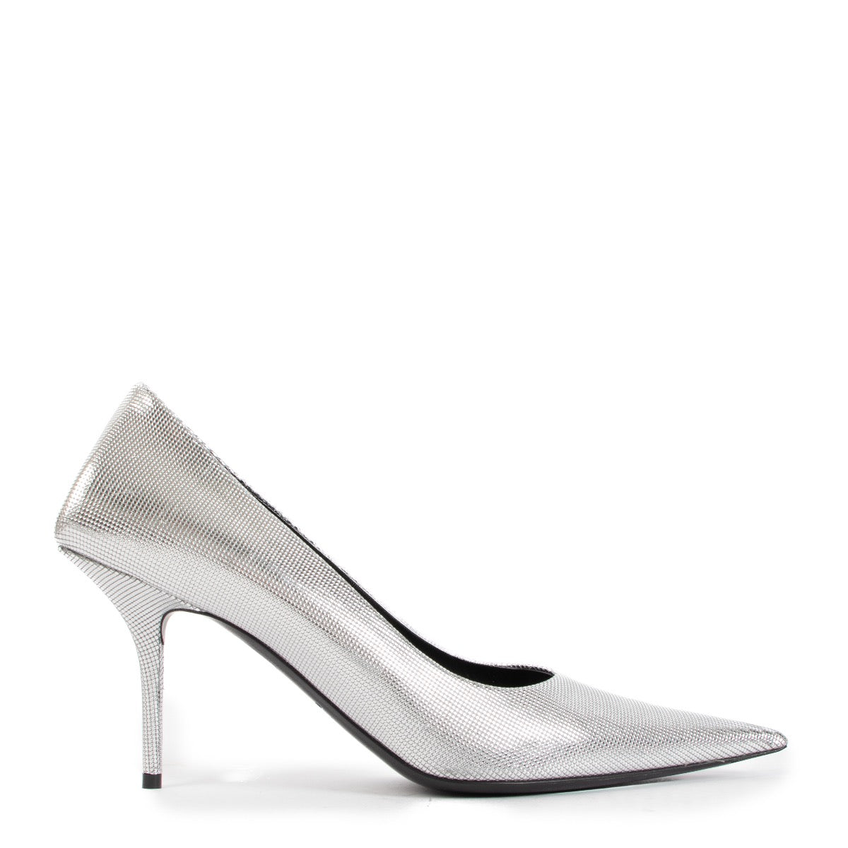 shop authentic second hand Balenciaga Silver Square Knife Pumps - Size 40 on Labellov.com
