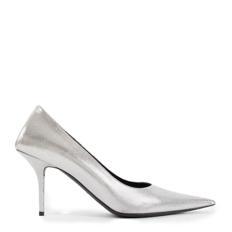 shop authentic second hand Balenciaga Silver Square Knife Pumps - Size 40 on Labellov.com