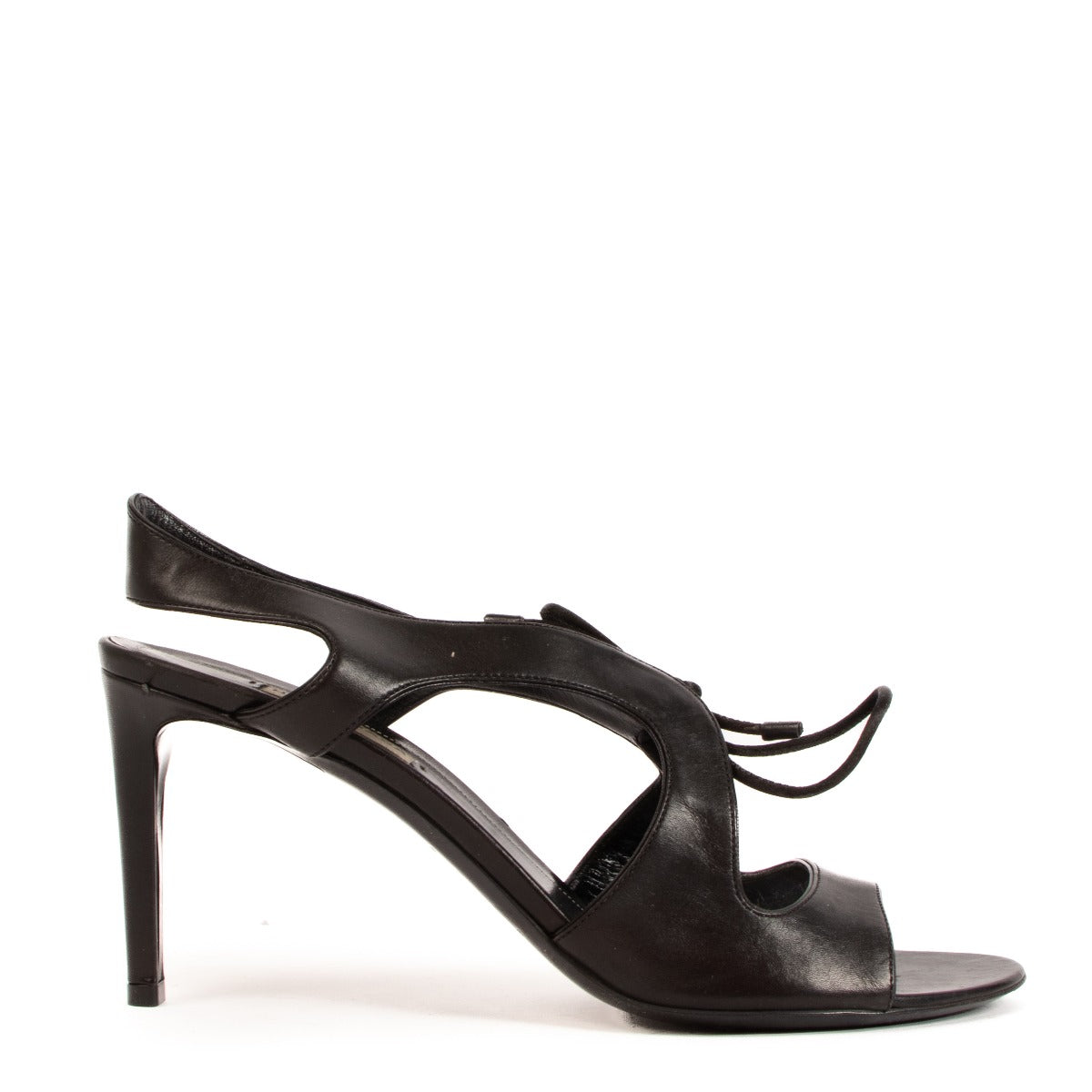 Balenciaga Black Lace Up Sandals