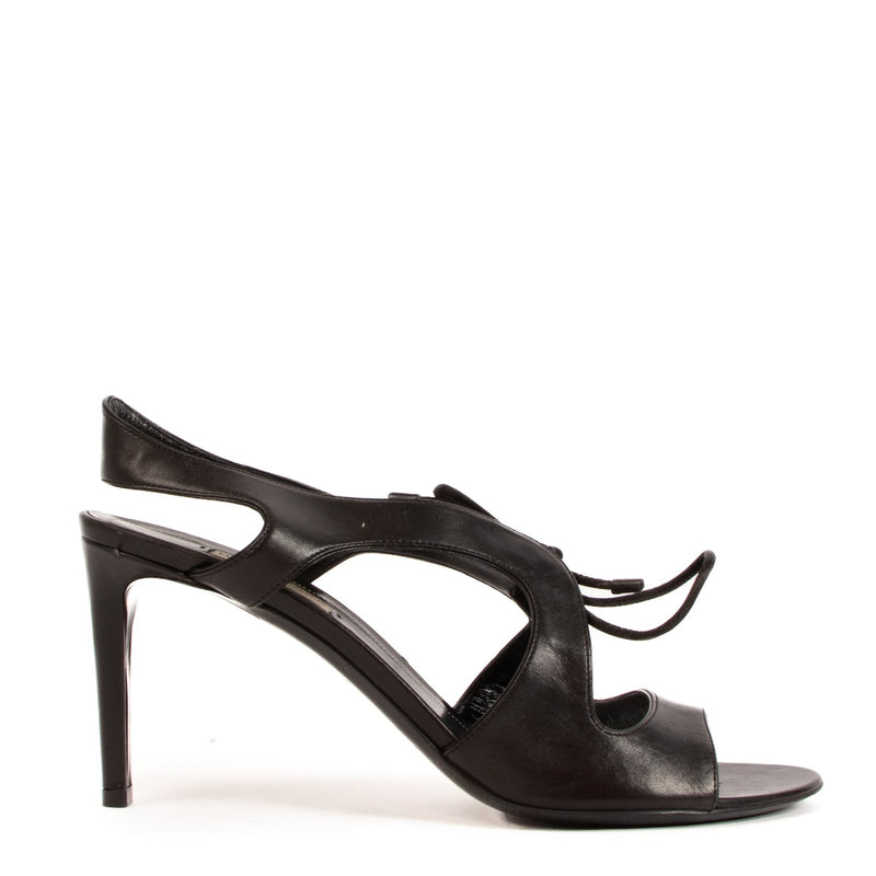 Balenciaga Black Lace Up Sandals