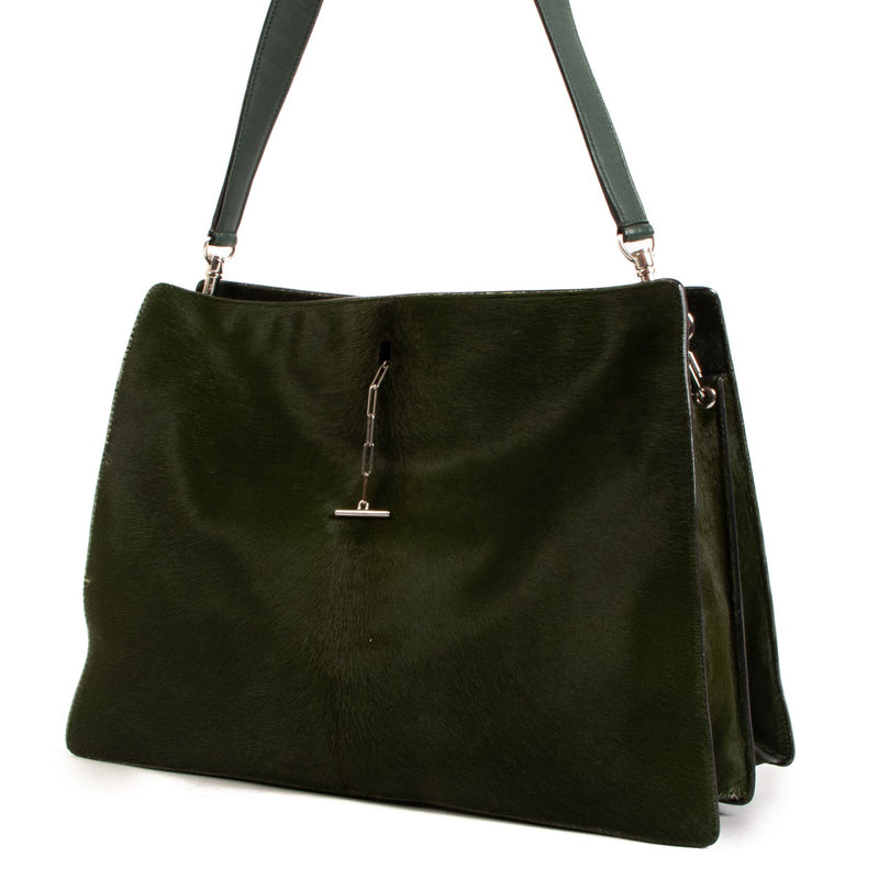 Celine Green Pony Hair New Shoulder Bag