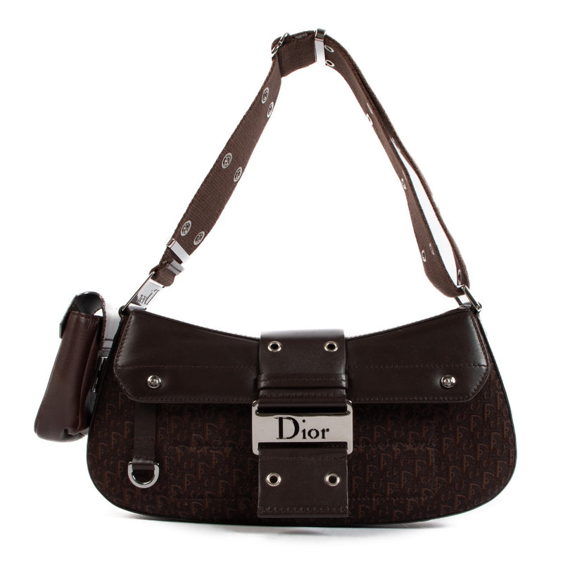 Shop safe online at Labellov in Antwerp this 100% authentic second hand Christian Dior Brown Oblique Canvas Columbus Avenue Bag