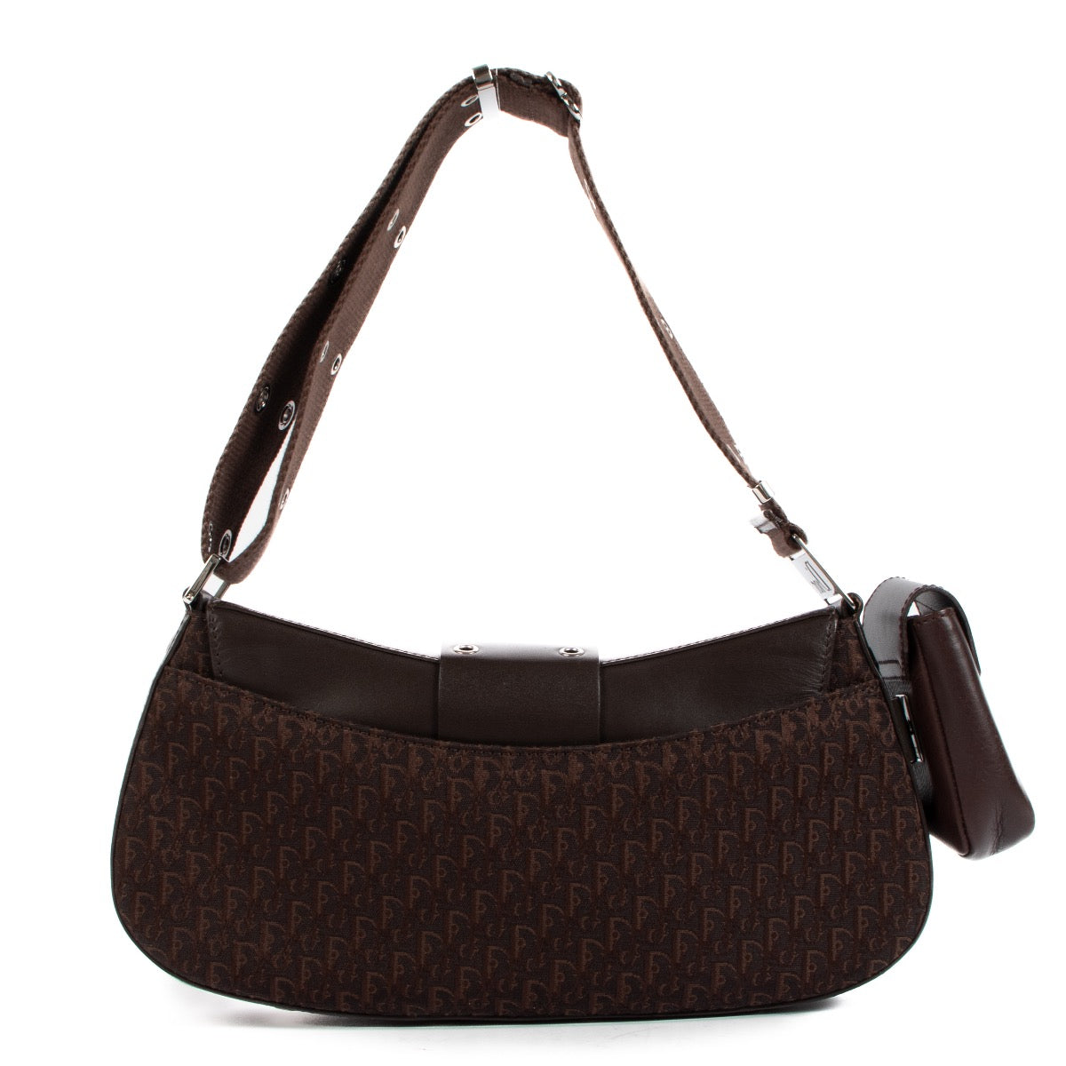 Shop safe online at Labellov in Antwerp this 100% authentic second hand Christian Dior Brown Oblique Canvas Columbus Avenue Bag