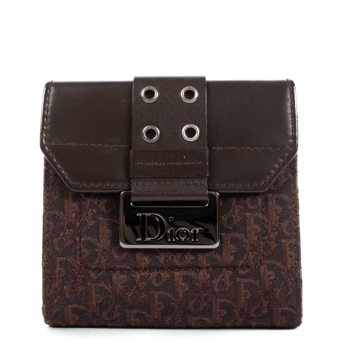Shop safe online at Labellov in Antwerp, Brussels or Knokke this 100% authentic second hand Christian Dior Brown Oblique Canvas Wallet
