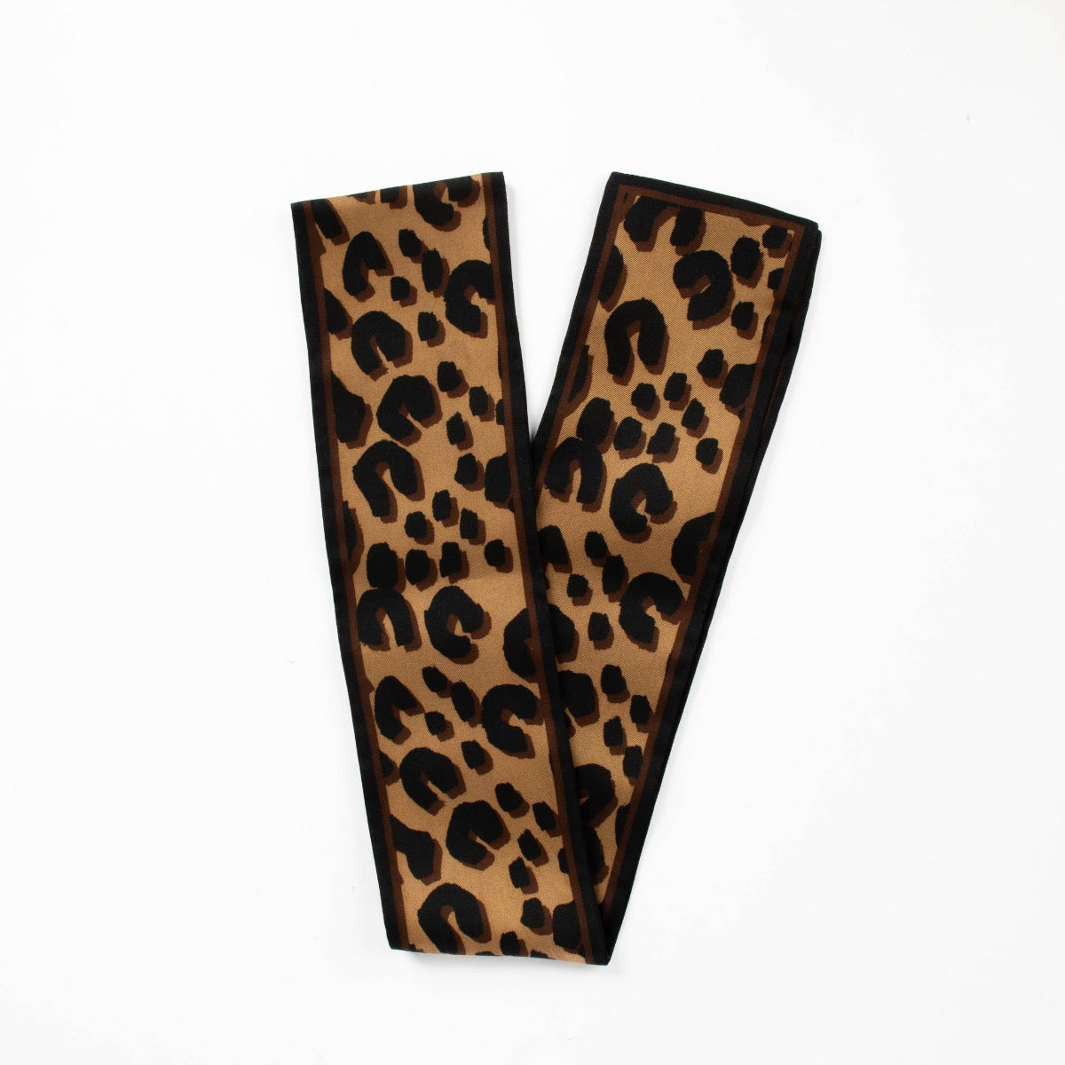 Authentic pre-loved Louis Vuitton Brown Silk Stephen Sprouse Leopard Print Bandeau Scarf on Labellov.com