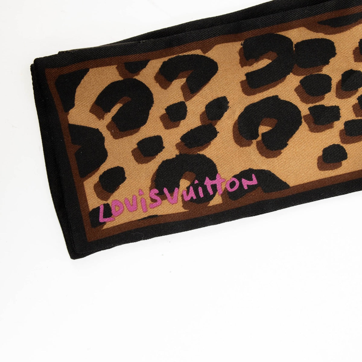 Authentic pre-loved Louis Vuitton Brown Silk Stephen Sprouse Leopard Print Bandeau Scarf on Labellov.com
