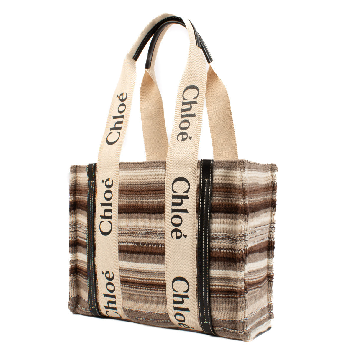 Chloé Multicolor Knitted Woody Tote Bag