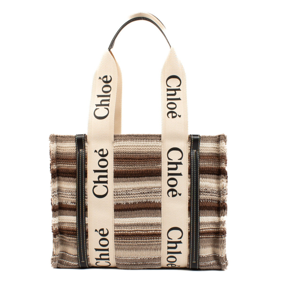 Chloé Multicolor Knitted Woody Tote Bag
