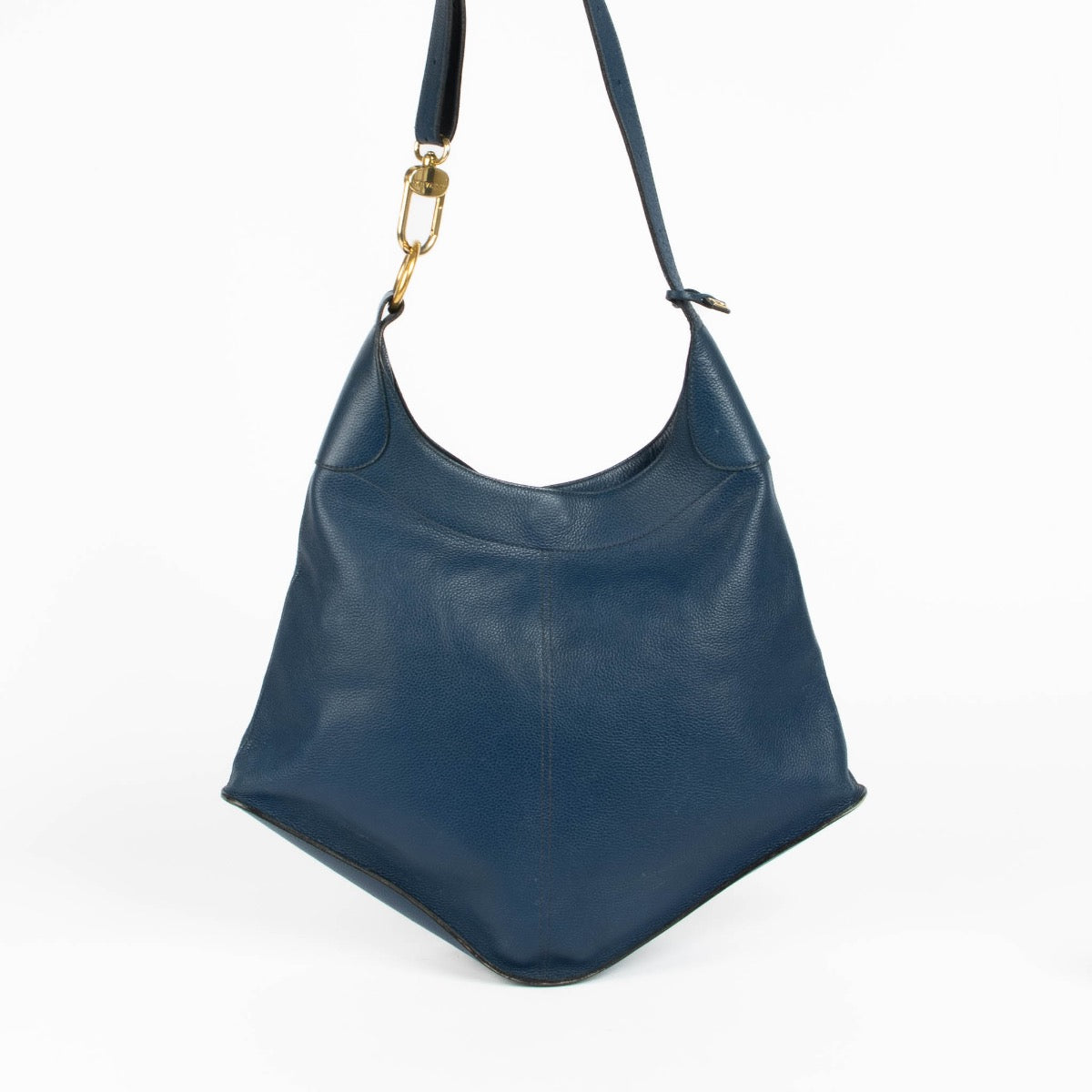 Shop this authentic Delvaux Blue Satan Shoulder Bag pre-loved on Labellov.com