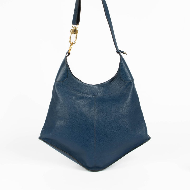 Shop this authentic Delvaux Blue Satan Shoulder Bag pre-loved on Labellov.com