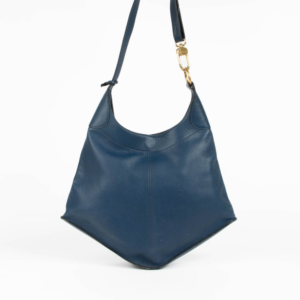 Shop this authentic Delvaux Blue Satan Shoulder Bag pre-loved on Labellov.com