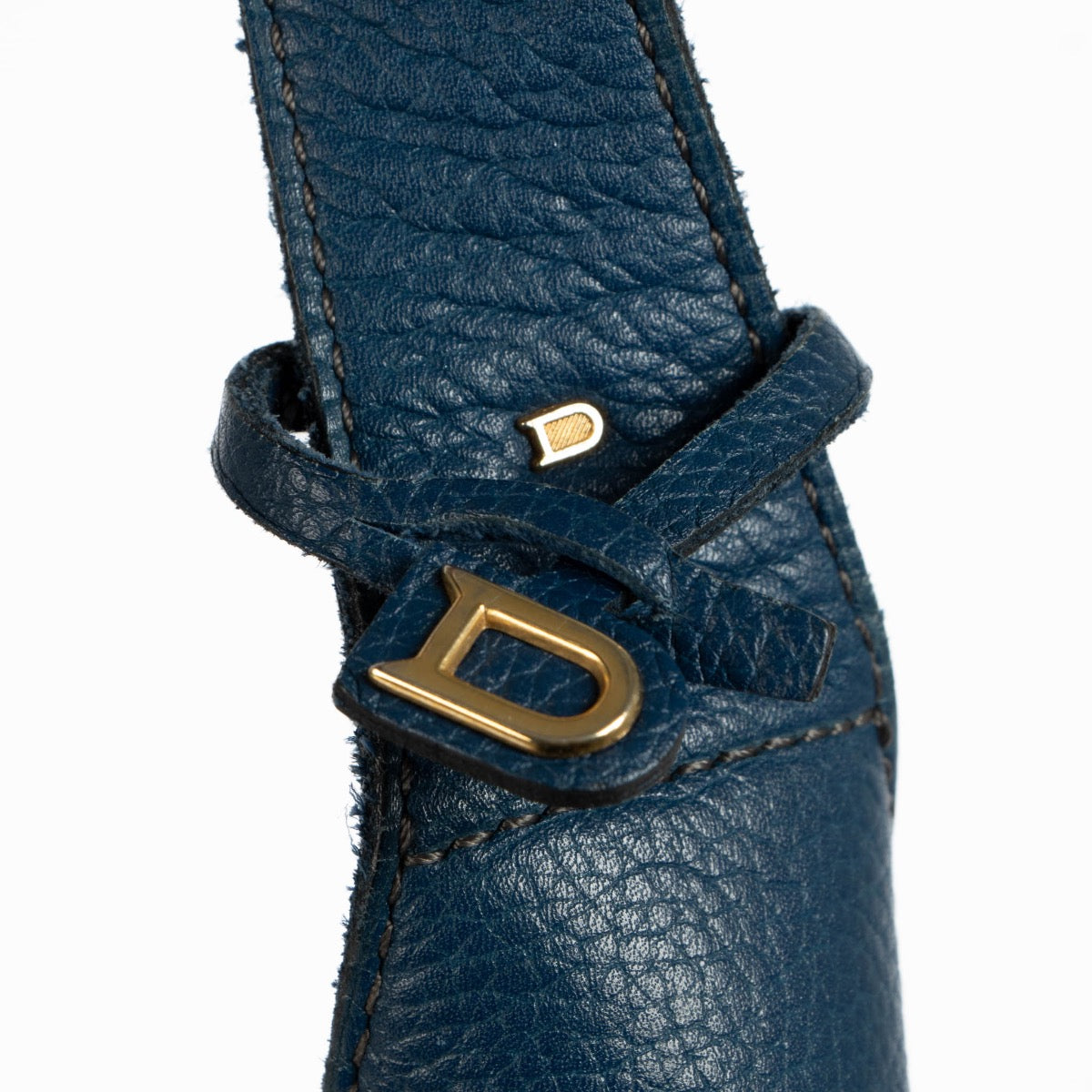 Shop this authentic Delvaux Blue Satan Shoulder Bag pre-loved on Labellov.com