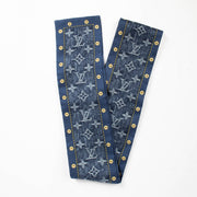 Authentic pre-loved Louis Vuitton Blue Silk Monogram Denim Bandeau Scarf on Labellov.com