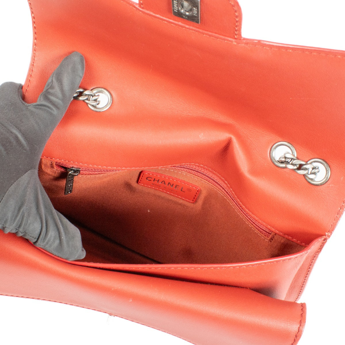 Buy authentic second hand Chanel Red Goatskin Large Flap Bag at Labellov.com