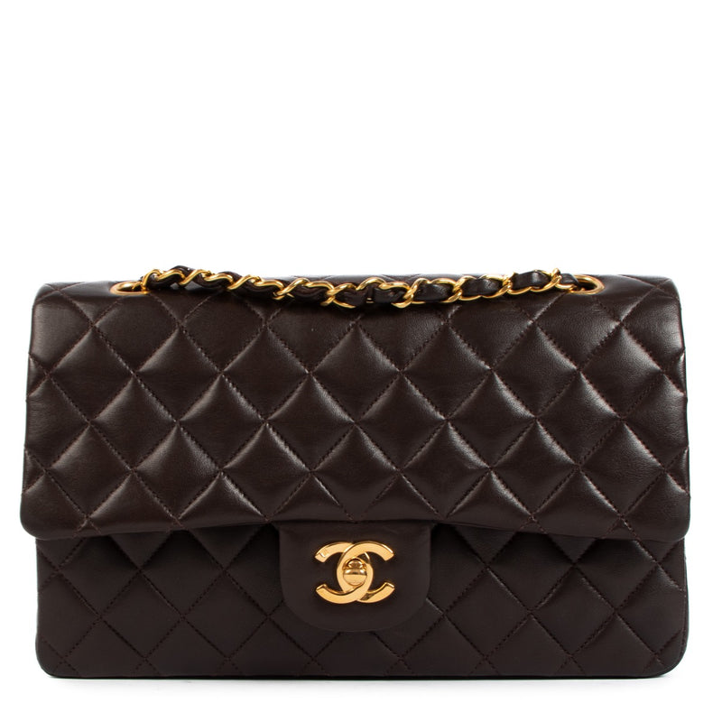 shop authentic second hand Chanel Brown Lambskin Classic Flap Bag on Labellov.com