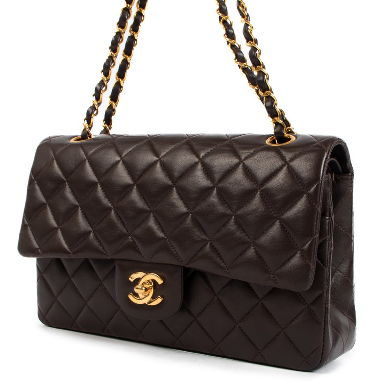 shop authentic second hand Chanel Brown Lambskin Classic Flap Bag on Labellov.com